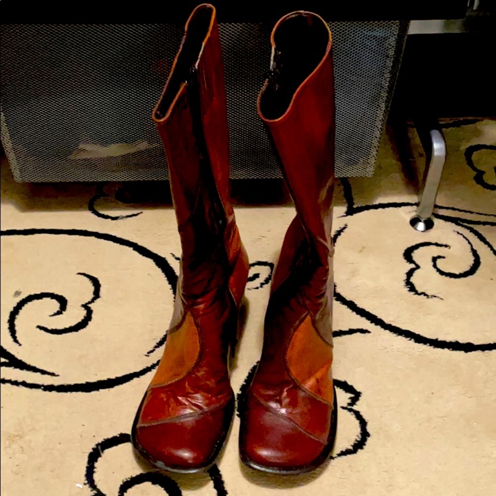 Steve Madden tall multi colored brown boots